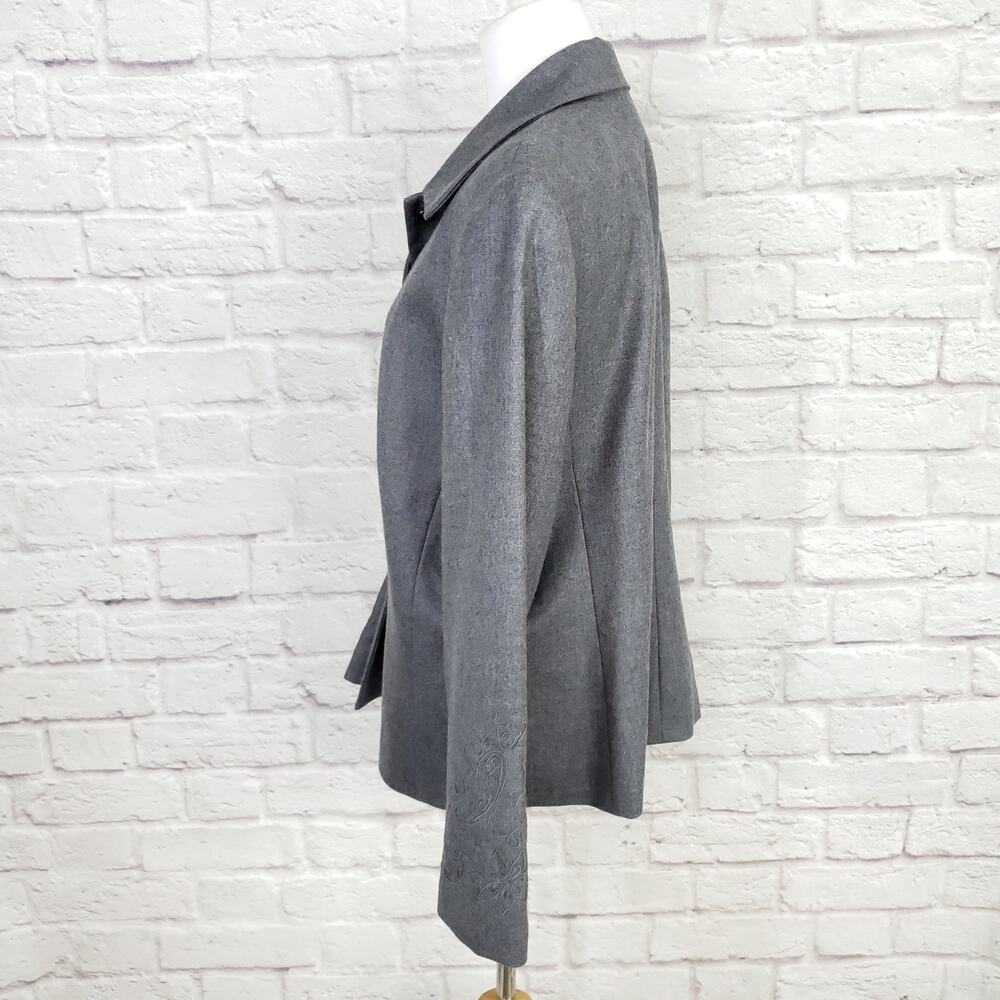 Pendleton Gray Wool Blazer Jacket Embroidered Sou… - image 6